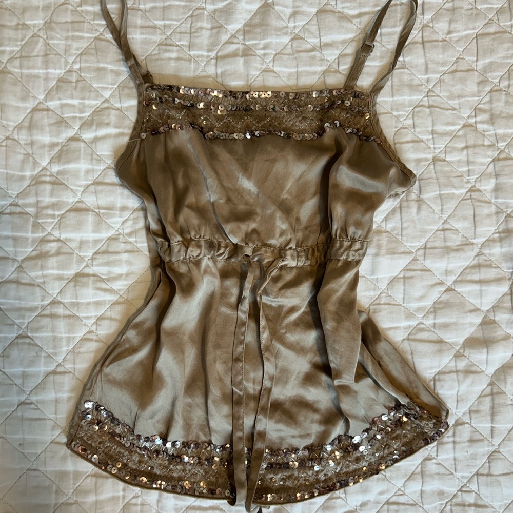 Y2K Jacob going out Sequin Embellished silk Top size xs